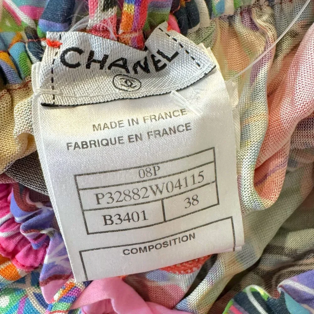 Chanel Spring 2008 Multicolor Kaleidoscope Print Halter Cami